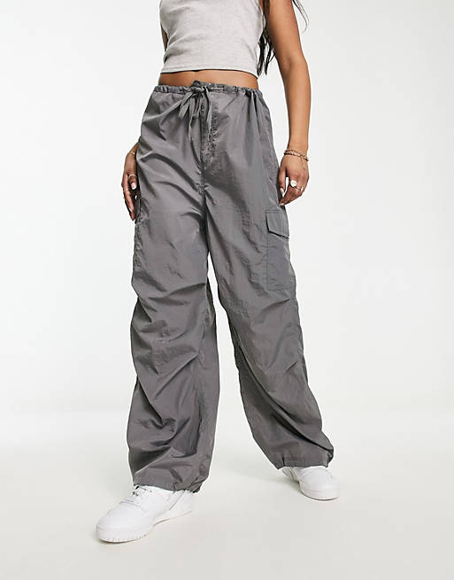 Monki parachute trousers in grey | ASOS