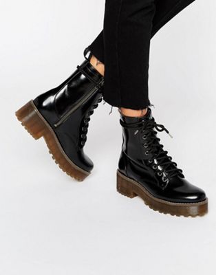 monki lace up boots in black