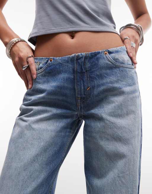 Monki – Paz – Blå jeans med vida ben utan midjeband, 5 av 5