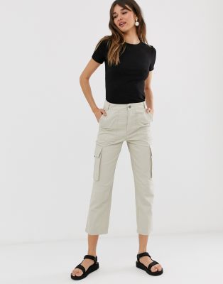 Monki peg cargo pants in ecru | ASOS
