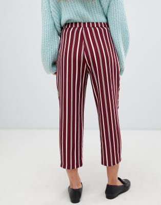 maroon striped pants