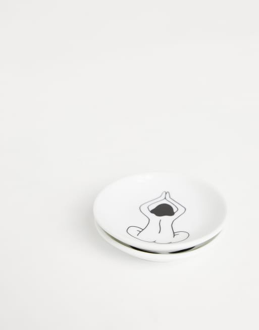 Monki – Peg – Schmuckschalen mit Körperprint in Weiß im 2er-Pack, 4 von 4