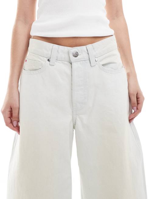 Monki – Peggy – Jasnoniebieskie bardzo luźne jeansy z niskim stanem, 4 z 5