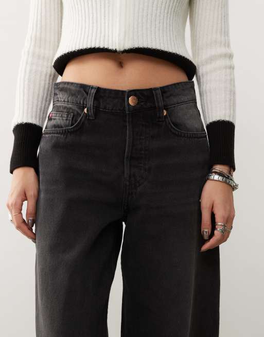 Monki - Peggy - Jean baggy ample à taille basse - Noir délavé, 5 de 5