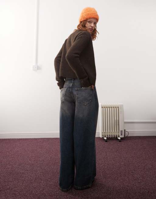 Monki Peggy low waist baggy jeans in vintage blue wash , 2 of 5