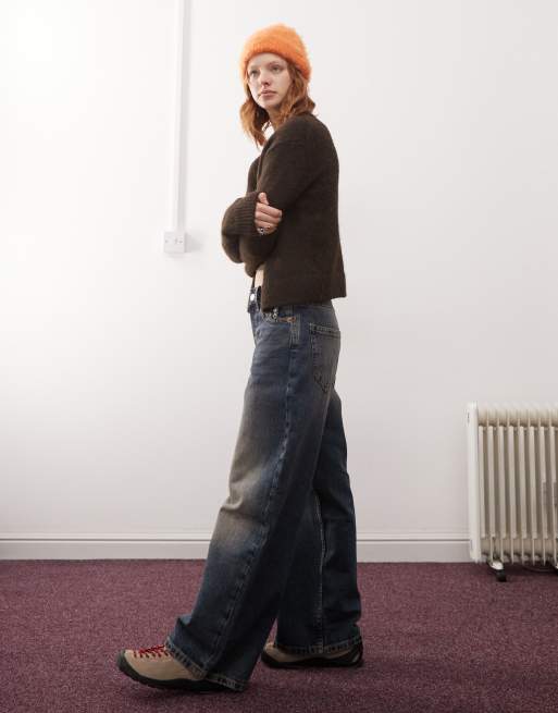 Monki Peggy low waist baggy jeans in vintage blue wash , 3 of 5