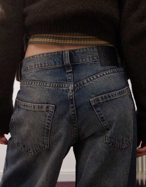 Monki Peggy low waist baggy jeans in vintage blue wash , 4 of 5