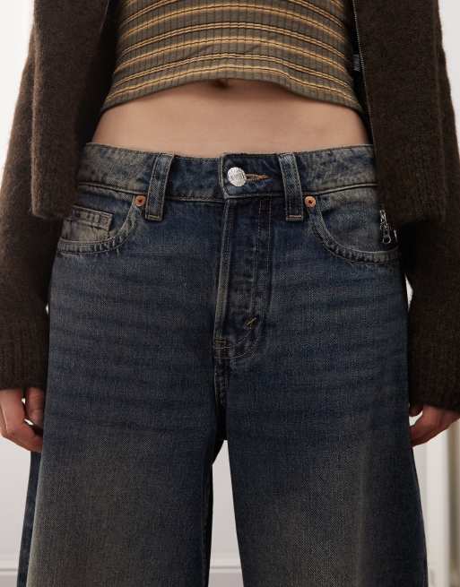Monki Peggy low waist baggy jeans in vintage blue wash , 5 of 5