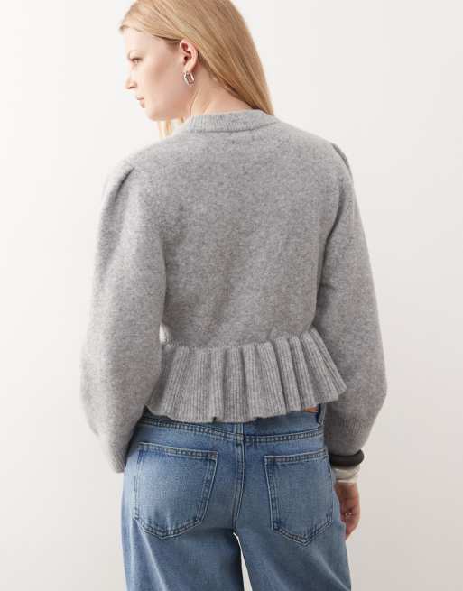 即納1点のみ【heve】Arch Peplum knit charcoal 即納1点のみ【heve】Arch Peplum knit charcoal Arch Peplum knit