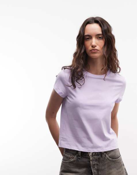 Monki perfect tee in lavender lilac - view 1