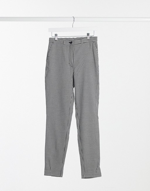 Monki Petra slim trousers in houndstooth - MULTI