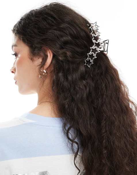 Monki - Pinza per capelli argentata con stelle - view 1