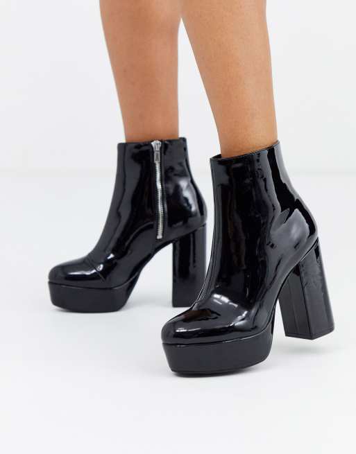 square it's a faux leather platform boots
