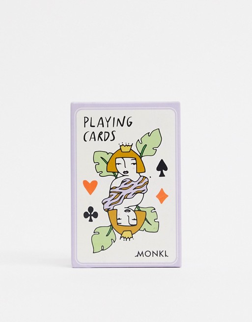 Monki playing cards in white