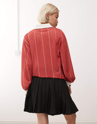 Monki Pleated Midi Skirt In Multi