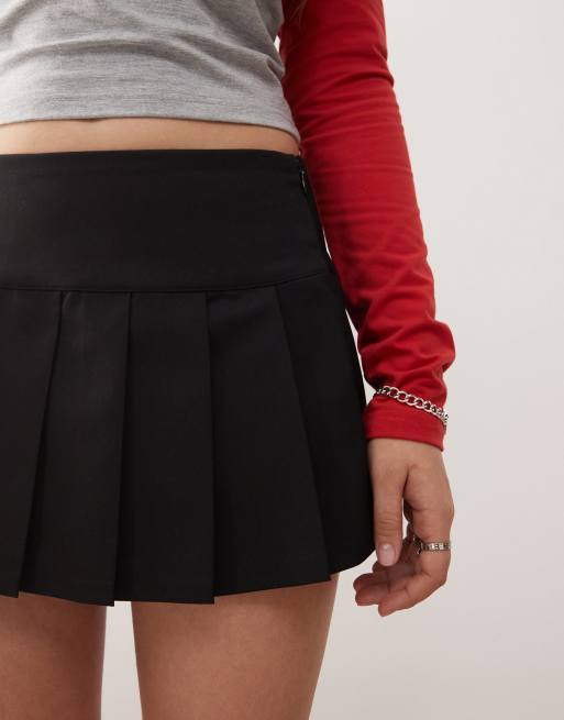Monki pleated mini skirt in black | ASOS