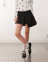 Topshop twill clean skort in avocado green