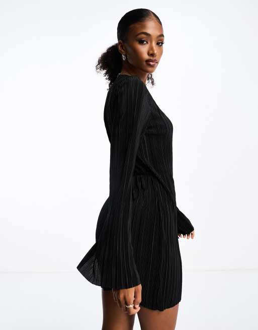 Monki velvet wrap clearance dress