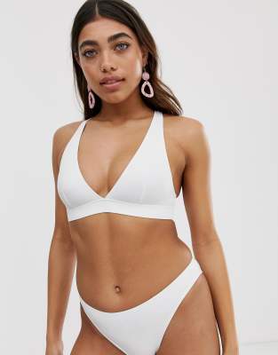 asos white bikini top