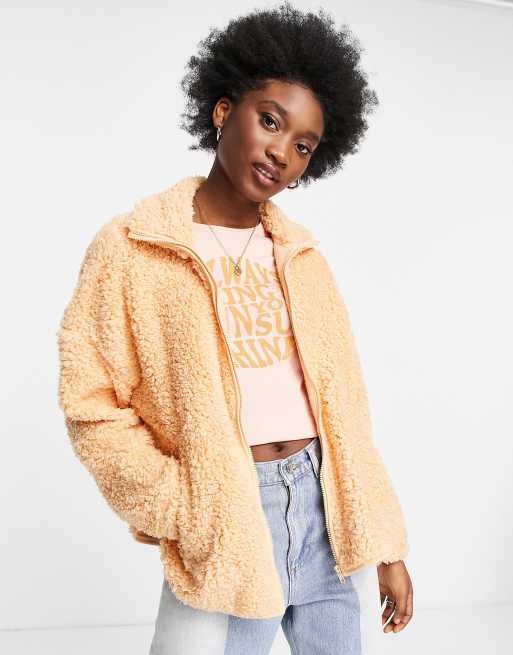 Monki - Polaire zippée sur le devant - Orange