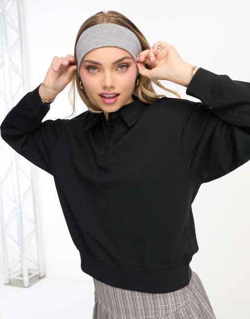 Cropped best sale collared sweatshirt