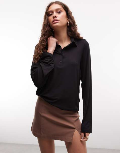 Monki - polo de manga larga negro - view 1