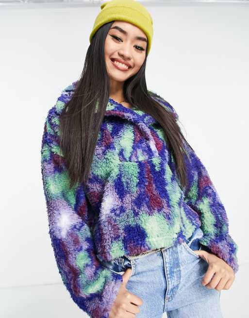 Monki teddy hoodie hot sale
