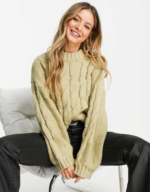 Beige cable knit jumper sale