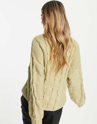 oversize cable knit cardigan