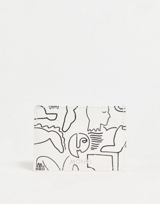 Monki - Porte-monnaie à imprimé silhouettes linéaires - Blanc | ASOS