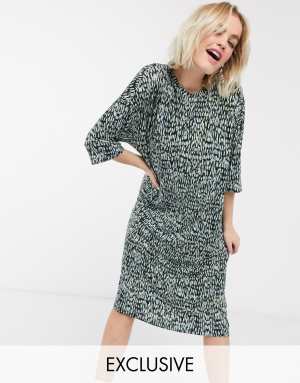 Buy Monki printed jersey dress in green print at Ubuy Morocco