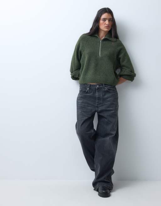 Monki pull à demi-zip kaki, 3 de 5