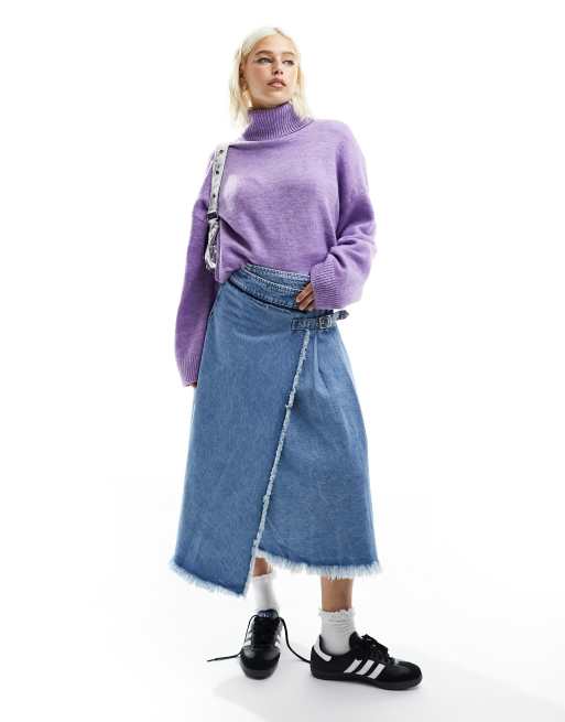 Monki - Pull en maille à col roulé - Lilas chiné, 3 de 4