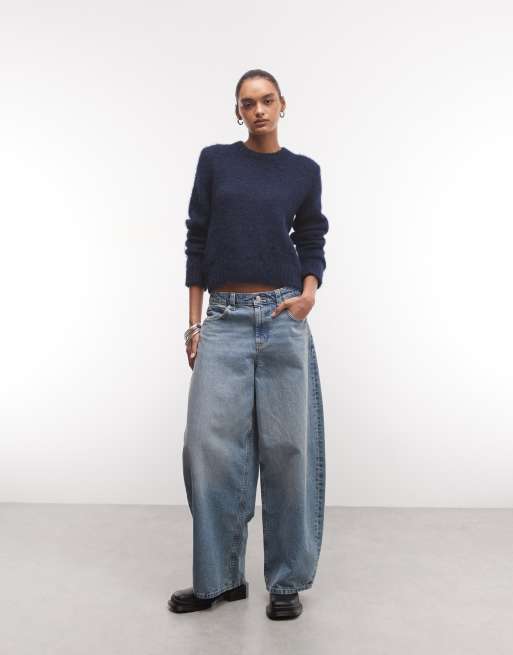 Monki pull en maille ample bleu marine, 2 de 4