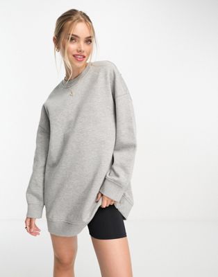 Monki long sleeve oversized sweater in light grey melange - ASOS Price Checker