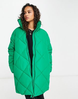 Monki   quilted jacket in green - ASOS Price Checker