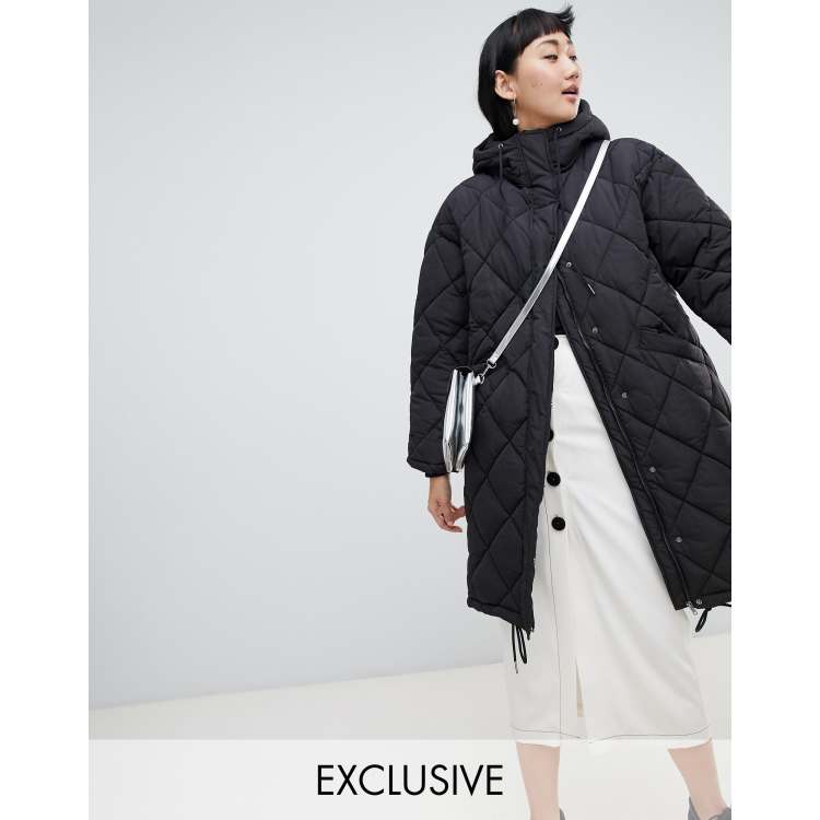 Monki quilted hot sale coat