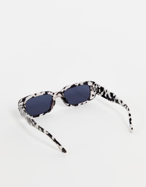 Monki rectangular sunglasses in cow print, 3 of 4