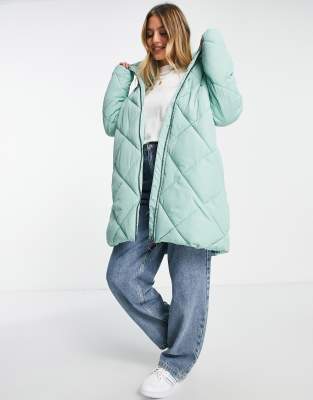 mint green padded coat