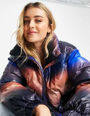 blue ombre puffer jacket