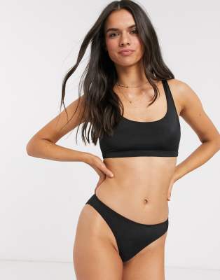 black scoop neck bikini