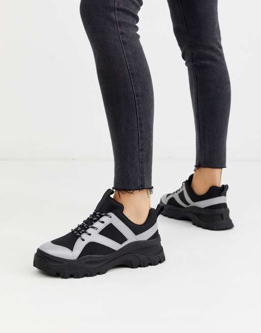 reflective chunky sneakers