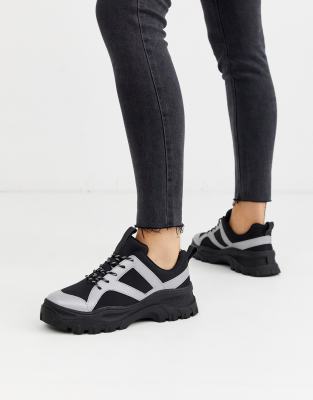 reflective chunky trainers