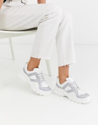 reflective chunky trainers