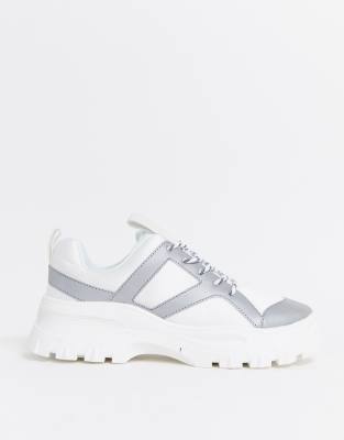 reflective chunky trainers