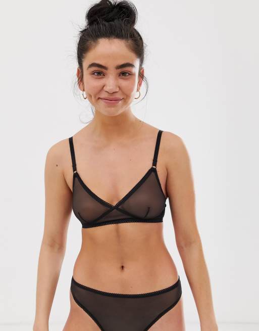 Monki - Reggiseno trasparente nero