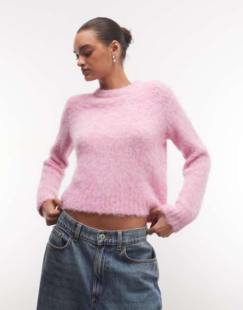 Monki relaxed knitted jumper in dusty pink - view 1