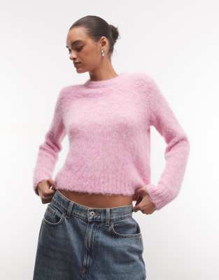 Monki Relaxed Knitted Sweater In Pink