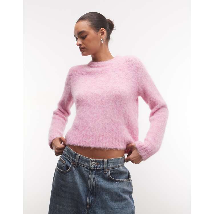 Monki relaxed knitted sweater in dusty pink | ASOS