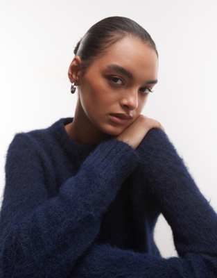 Monki Relaxed Knitted Sweater In Blue